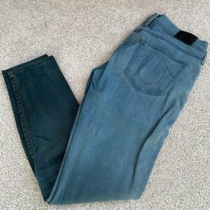 True Religion Casey Low Rise Skinny Jeans - Size 27 - Blue & Dark Denim Mixed